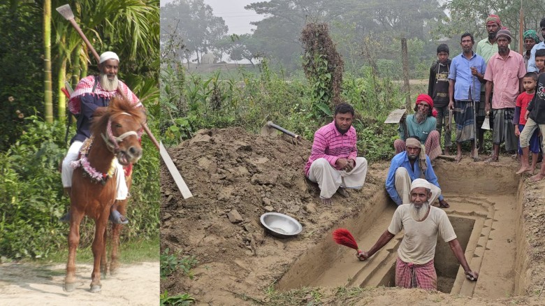 বিনা পারিশ্রমিকে ৩ হাজার কবর খোঁড়া মনু মিয়া হাসপাত...