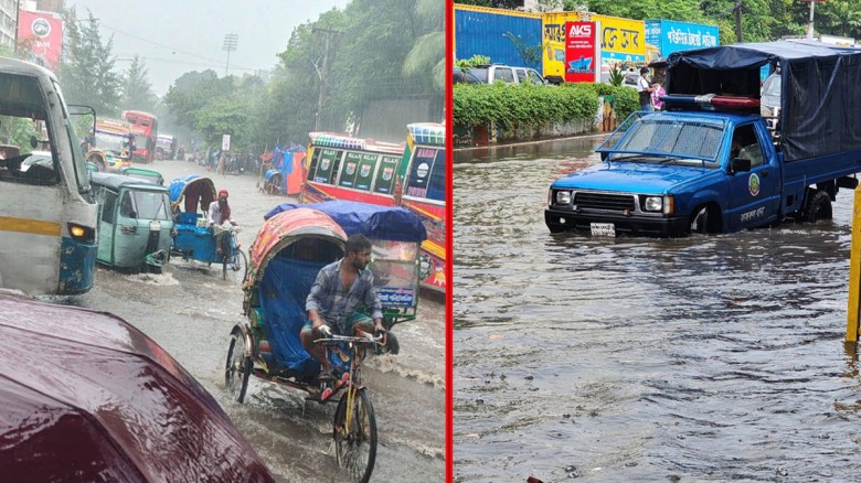 ভারী বৃষ্টিপাতে মিরপুরে জলাবদ্ধতা