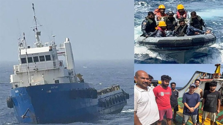 সাগরে আটকে পড়া ভারতীয় নাবিকদের উদ্ধার করল পাকিস্তা...